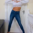 Michelle Thorne in 'Jeans and White Jumper'